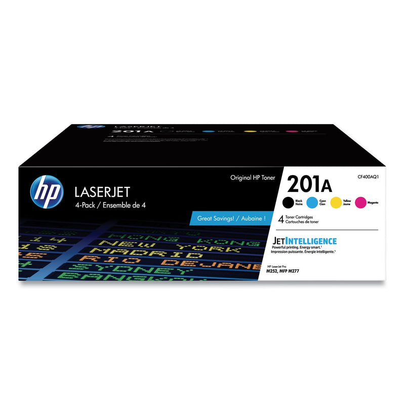 HP HP 201A, (CF400A-Q) 4-Pack Black/Cyan/Magenta/Yellow Original LaserJet Toner Cartridges (HEWCF400AQ1)