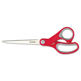 Scotch® Multi-Purpose Scissors, Pointed Tip, 7" Long, 3.38" Cut Length, Gray/Red Straight Handle (MMM1427)