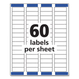 Avery® Easy Peel White Address Labels w/ Sure Feed Technology, Inkjet Printers, 0.66 x 1.75, White, 60/Sheet, 25 Sheets/Pack (AVE8195)