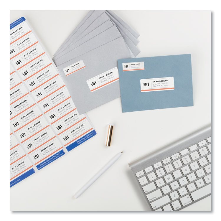 Avery® Easy Peel White Address Labels w/ Sure Feed Technology, Laser Printers, 1 x 2.63, White, 30/Sheet, 250 Sheets/Pack (AVE5960) Box of 7500