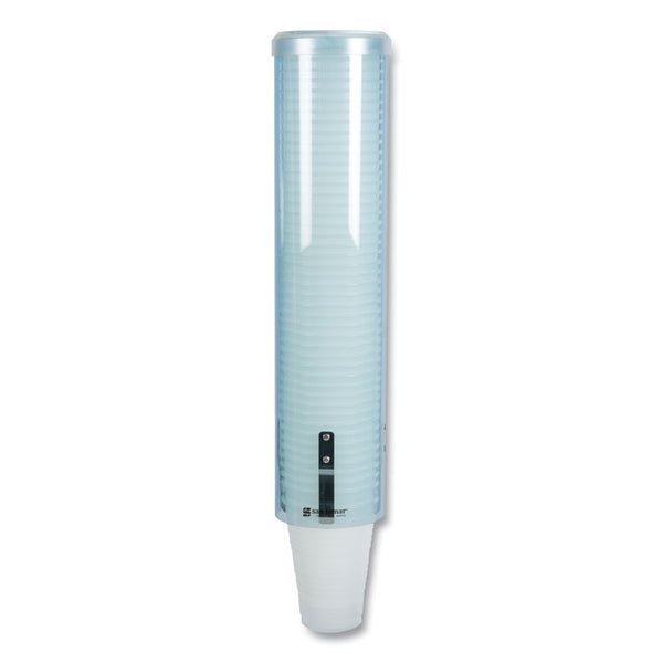 San Jamar® Large Pull-Type Water Cup Dispenser, For 12 oz Cups, Translucent Blue (SJMC3260TBL)