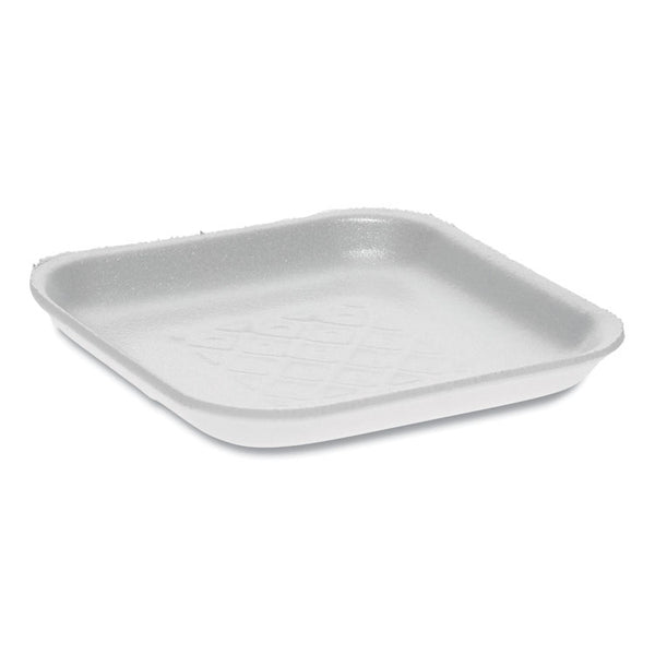 Pactiv Evergreen Supermarket Tray, #1S, 5.1 x 5.1 x 0.65, White, Foam, 1,000/Carton (PCT0TF101S00000) Case of 1,000