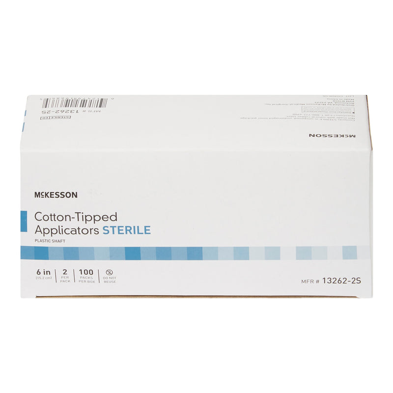 McKesson Swabstick Cotton Tip Plastic Shaft 6 Inch Sterile 2 per Pack (854351_BX) 100/BX