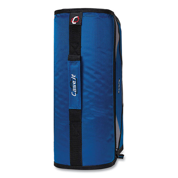 Case it™ King Size Mighty Zip Tab Binder, 3 Rings, 4" Capacity, 11 x 8.5, Blue (CAED186BLU)