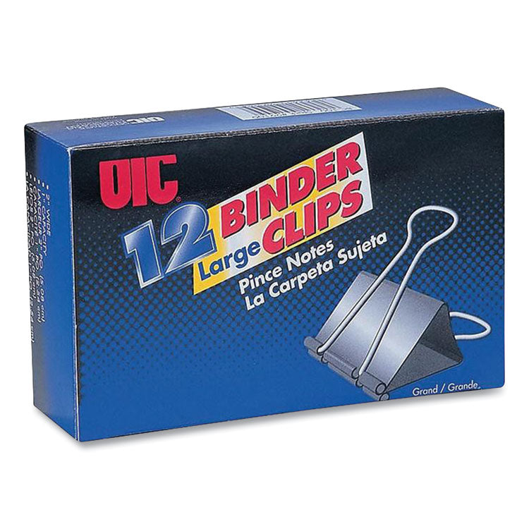 Officemate Binder Clips, Large, Black/Nickel, 12/Box (OIC99100) Box of 12