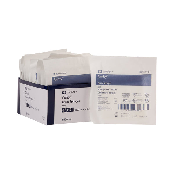 Curity™ Gauze Sponge 4 X 4 Inch 12-Ply Sterile 10 per Pouch (807703_TR) 10/TR