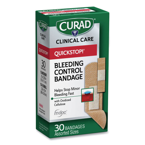Curad® QuickStop Flex Fabric Bandages, Assorted, 30/Box (MIICUR5245V1)