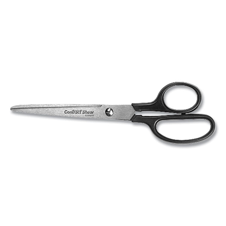 Westcott® Contract Stainless Steel Standard Scissors, 7" Long, 3.13" Cut Length, Black Straight Handle (WTC10571) Each