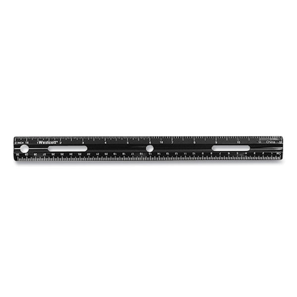 Westcott® KleenEarth Recycled Ruler, Standard/Metric, 12" Long, Plastic, Black (WTC41015)