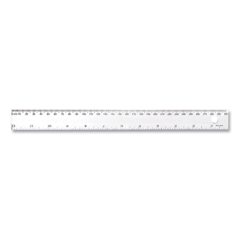 Westcott® Transparent Shatter-Resistant Plastic Ruler, Standard/Metric, 12" Long, Clear (WTC45012) Each