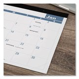 AT-A-GLANCE® Easy-to-Read Monthly Desk Pad, 22 x 17, White/Blue Sheets, Black Binding, Clear Corners, 12-Month (Jan to Dec): 2024 (AAGSKLP2432)