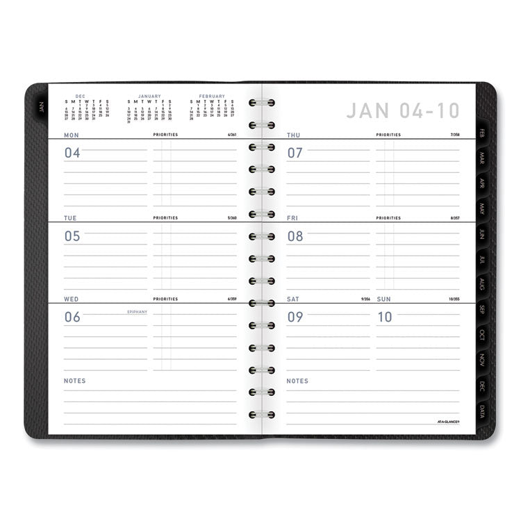 AT-A-GLANCE® Contemporary Weekly/Monthly Planner, Open-Block Format, 8.5 x 5.5, Graphite Cover, 12-Month (Jan to Dec): 2025 (AAG70100X45)