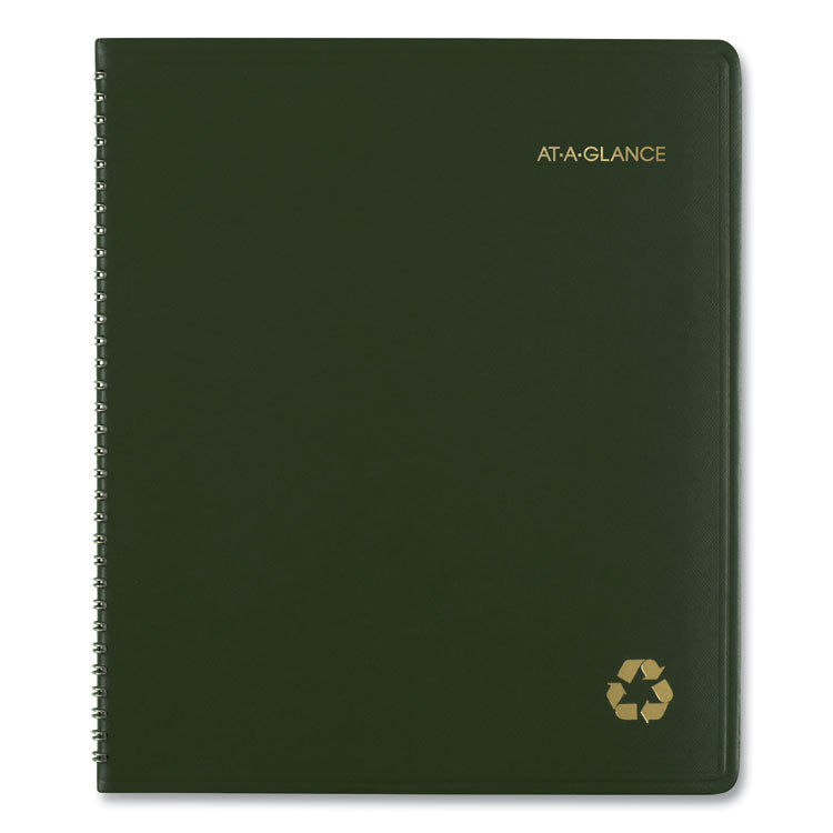 AT-A-GLANCE® Recycled Monthly Planner, 11 x 9, Green Cover, 13-Month (Jan to Jan): 2024 to 2025 (AAG70260G60)