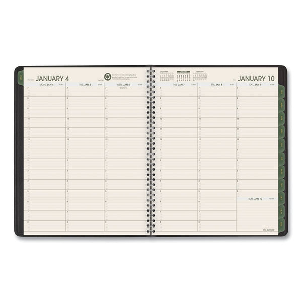 AT-A-GLANCE® Recycled Weekly Vertical-Column Format Appointment Book, 8.75 x 7, Black Cover, 12-Month (Jan to Dec): 2024 (AAG70951G05)