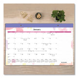 AT-A-GLANCE® Watercolors Monthly Desk Pad Calendar, Watercolor Artwork, 17.75 x 11, White Sheets, Purple Binding, 12-Month (Jan-Dec): 2024 (AAGSK91705)