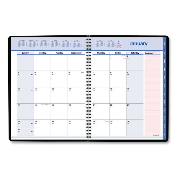 AT-A-GLANCE® QuickNotes Special Edition Monthly Planner, 11 x 8.25, Black/Pink Cover, 12-Month (Jan to Dec): 2024 (AAG76PN0605)