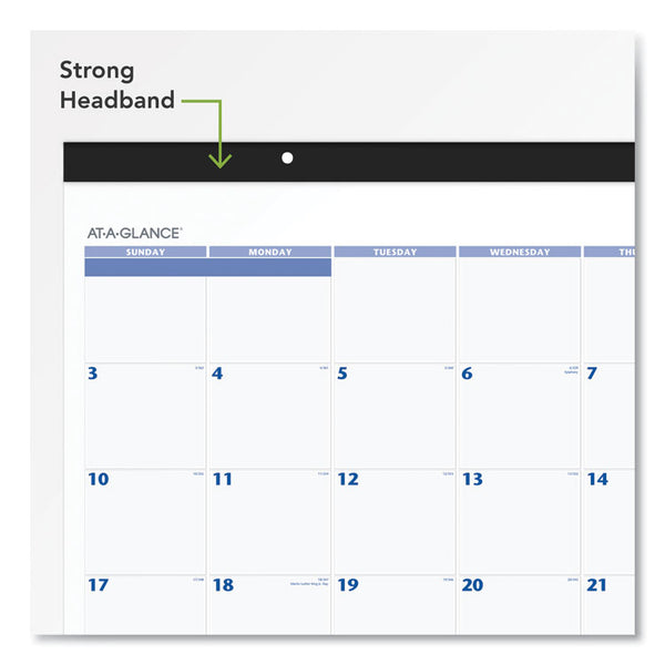 AT-A-GLANCE® Desk Pad, 22 x 17, White Sheets, Black Binding, Black Corners, 12-Month (Jan to Dec): 2024 (AAGSW20000)