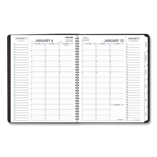 AT-A-GLANCE® Triple View Weekly Vertical-Column Format Appointment Book, 11 x 8.25, Black Cover, 12-Month (Jan to Dec): 2024 (AAG70950V05)