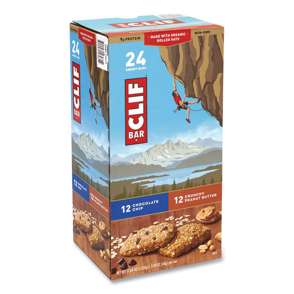 CLIF® Bar Energy Bar, Chocolate Chip/Crunchy Peanut Butter, 2.4 oz, 24/Box, Ships in 1-3 Business Days (GRR22000438)