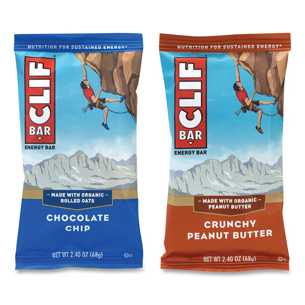 CLIF® Bar Energy Bar, Chocolate Chip/Crunchy Peanut Butter, 2.4 oz, 24/Box, Ships in 1-3 Business Days (GRR22000438)