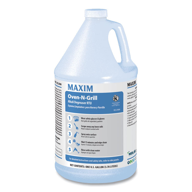 Maxim® Oven-N-Grill Alkali Degreaser RTU, Citrus Scent, , 1 gal Bottle, 4/Carton (MLB25000041) Case of 4