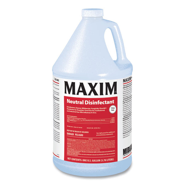 Maxim® Neutral Disinfectant, Lemon Scent, 1 gal Bottle, 4/Carton (MLB04020041) Case of 4