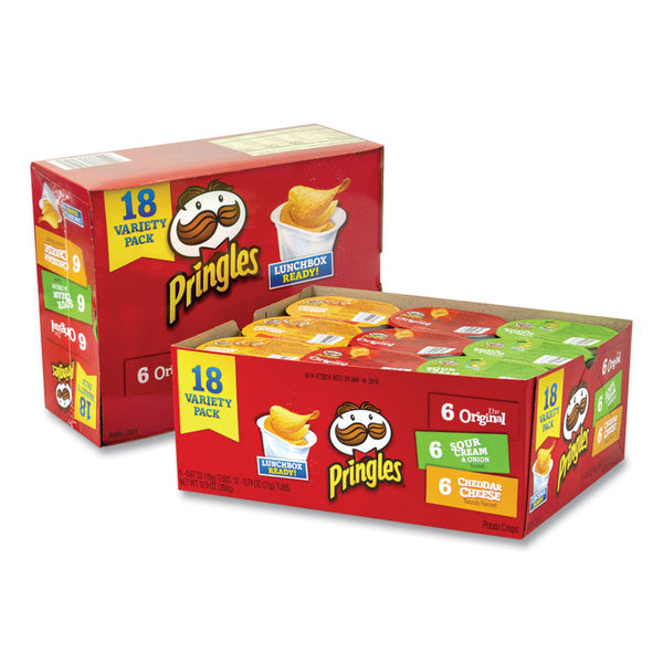 Pringles® Potato Chips, Assorted, 0.67 oz Tub, 18 Tubs/Box, 2 Boxes/Carton, Ships in 1-3 Business Days (GRR22000407)