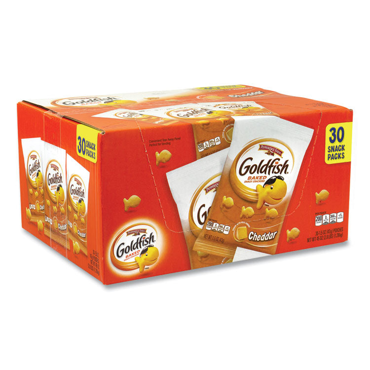 Pepperidge Farm® Goldfish Crackers, Cheddar, 1.5 oz Bag, 30 Bags/Box, Ships in 1-3 Business Days (GRR22000493) Case of 30