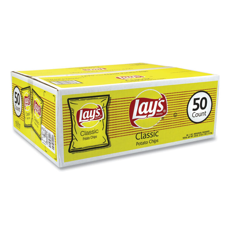 Lay's® Regular Potato Chips, Classic Flavor, 1 oz Bag, 50/Carton, Ships in 1-3 Business Days (GRR22000480) Case of 50