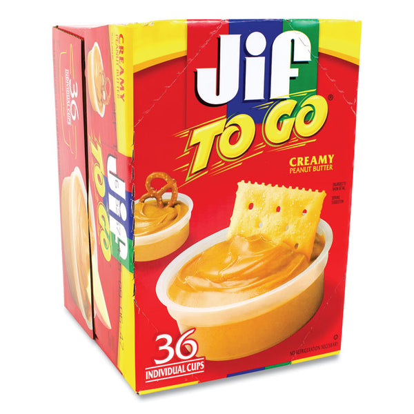 Jif To Go® Spreads, Creamy Peanut Butter, 1.5 oz Cup, 36 Cups/Box, Ships in 1-3 Business Days (GRR22000535)