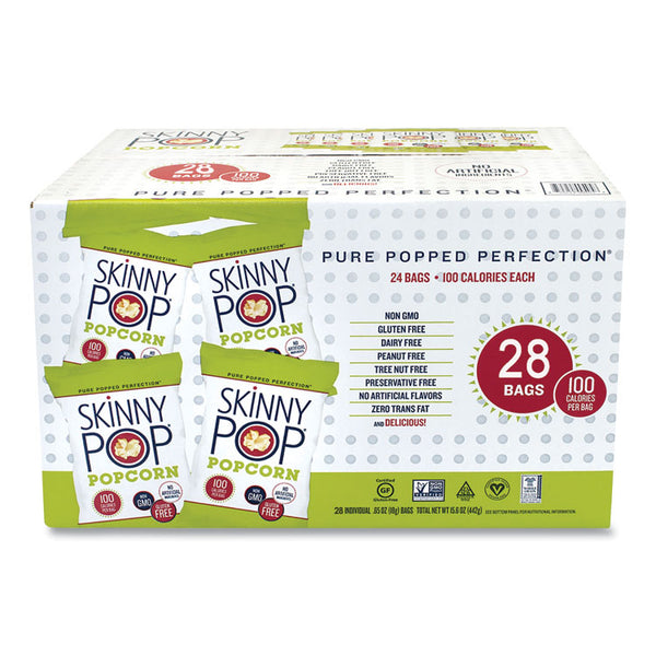 SkinnyPop® Popcorn Popcorn, Original, 0.65 oz Bag, 24/Carton, Ships in 1-3 Business Days (GRR22000408) Case of 28