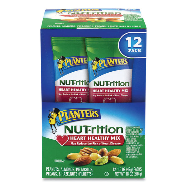 Planters® NUT-rition Heart Healthy Mix, 1.5 oz Tube, 12 Tubes/Box, Ships in 1-3 Business Days (GRR22000496)