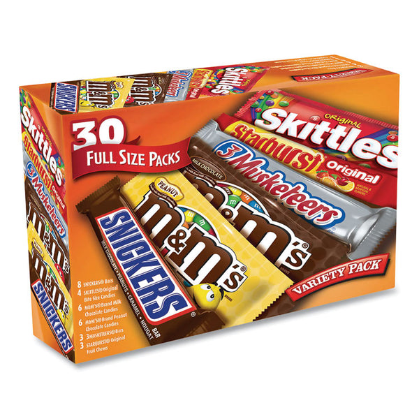 MARS Full-Size Candy Bars Variety Pack, Assorted, 30/Box, Ships in 1-3 Business Days (GRR22000084) Case of 30