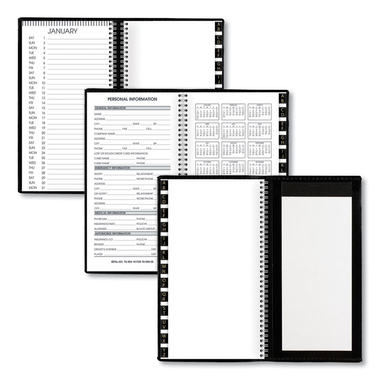 AT-A-GLANCE® Compact Weekly Appointment Book, 6.25 x 3.25, Black Cover, 12-Month (Jan to Dec): 2025 (AAG7000805)