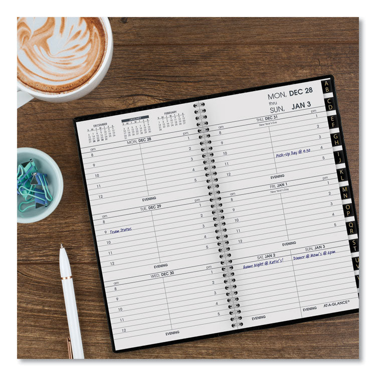 AT-A-GLANCE® Compact Weekly Appointment Book, 6.25 x 3.25, Black Cover, 12-Month (Jan to Dec): 2025 (AAG7000805)