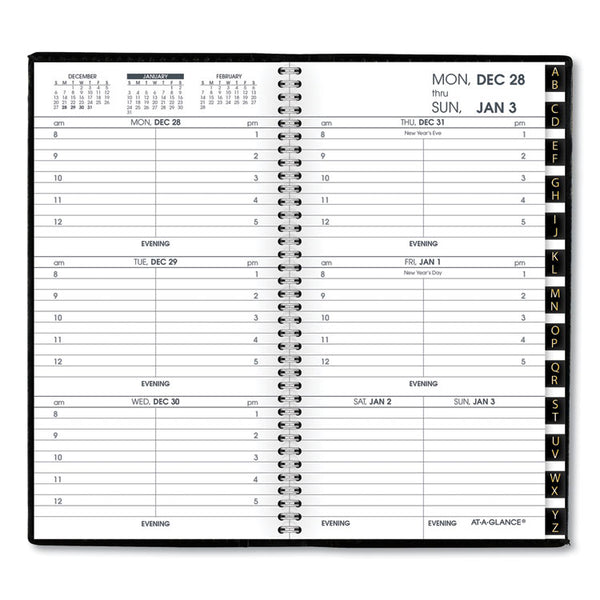 AT-A-GLANCE® Compact Weekly Appointment Book, 6.25 x 3.25, Black Cover, 12-Month (Jan to Dec): 2024 (AAG7000805)