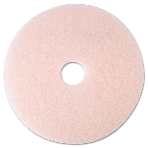3M™ Ultra High-Speed Eraser Floor Burnishing Pad 3600, 19" Diameter, Pink, 5/Carton (MMM25857)