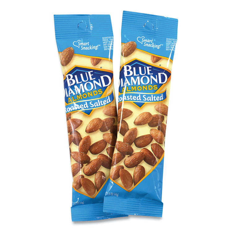 Blue Diamond® Roasted Salted Almonds, 1.5 oz Tube, 12 Tubes/Carton, Ships in 1-3 Business Days (GRR22000735) Case of 12