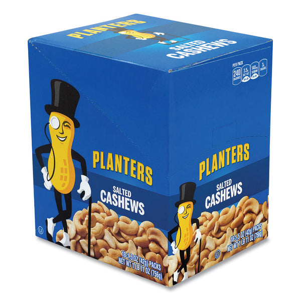 Planters® Salted Cashews, 1.5 oz Packs, 18 Packs/Box, Ships in 1-3 Business Days (GRR20900626)