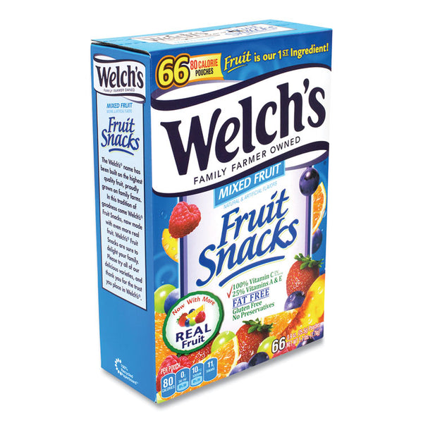 Welch's® Fruit Snacks, Mixed Fruit, 0.9 oz Pouch, 66 Pouches/Box, Ships in 1-3 Business Days (GRR20900320)