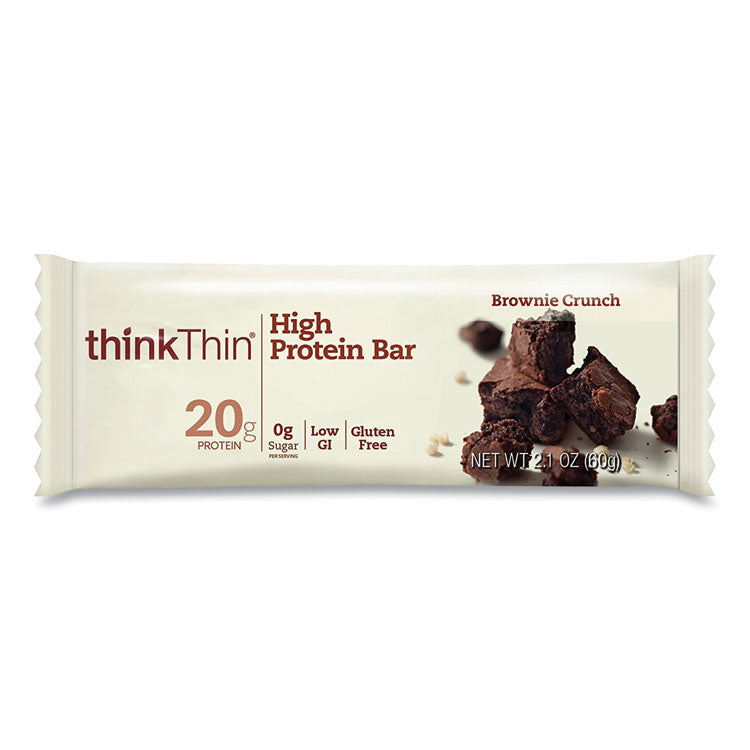 thinkThin® High Protein Bars, Brownie Crunch, 2.1 oz Bar, 10 Bars/Carton, Ships in 1-3 Business Days (GRR20902478) Case of 10