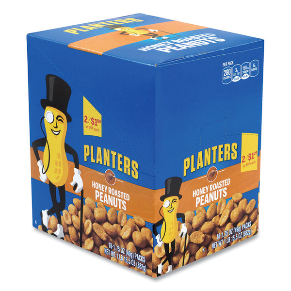 Planters® Honey Roasted Peanuts, 1.75 oz Tube, 18/Box, Ships in 1-3 Business Days (GRR20900625) Case of 18