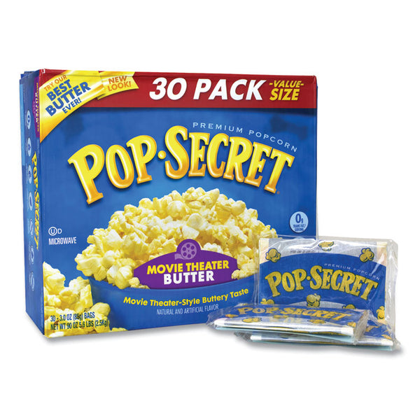 Pop Secret® Microwave Popcorn, Movie Theater Butter, 3 oz Bags, 30/Carton, Ships in 1-3 Business Days (GRR22000633)