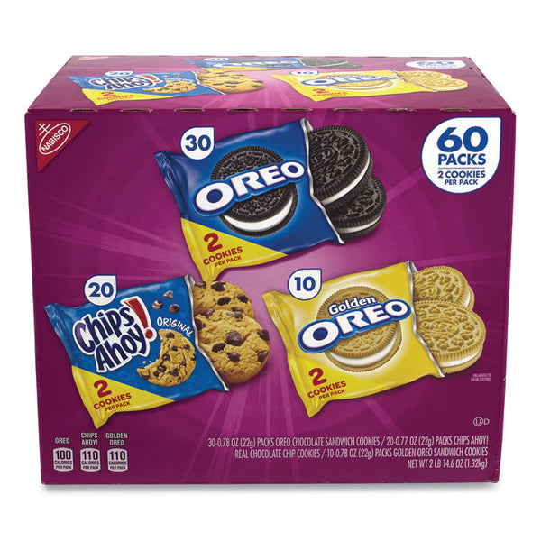 Nabisco® Cookie Variety Pack, Assorted Flavors, 0.77 oz Pack, 60 Packs/Carton, Ships in 1-3 Business Days (GRR22000729)