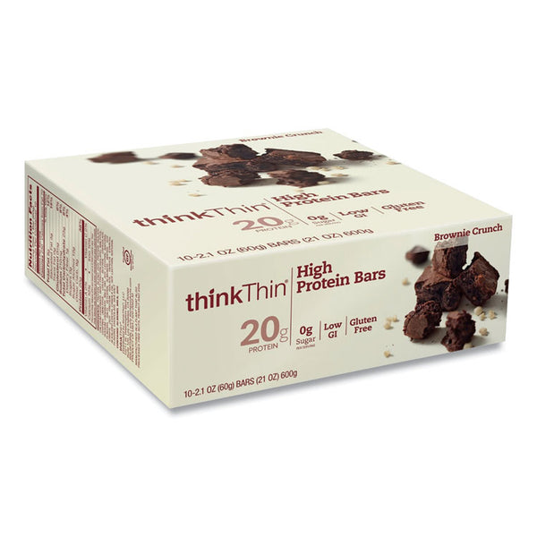 thinkThin® High Protein Bars, Brownie Crunch, 2.1 oz Bar, 10 Bars/Carton, Ships in 1-3 Business Days (GRR20902478) Case of 10