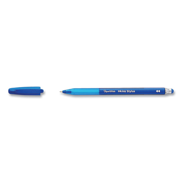Paper Mate® InkJoy 100 Ballpoint Pen/Stylus, Stick, Medium 1 mm, Blue Ink, Blue Barrel, 12/Pack (PAP1924320DZ) 1 Dozen