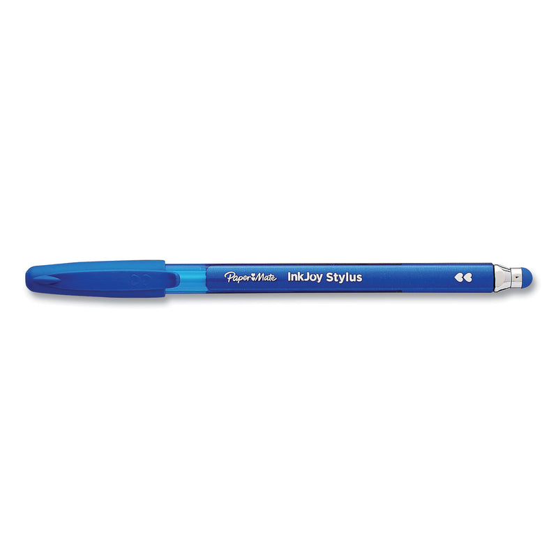 Paper Mate® InkJoy 100 Ballpoint Pen/Stylus, Stick, Medium 1 mm, Blue Ink, Blue Barrel, 12/Pack (PAP1924320DZ) 1 Dozen