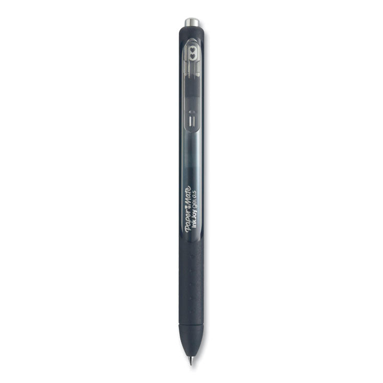 Paper Mate® InkJoy Gel Pen, Retractable, Fine 0.5 mm, Black Ink, Black/Smoke Barrel, 8/Pack (PAP1968613)