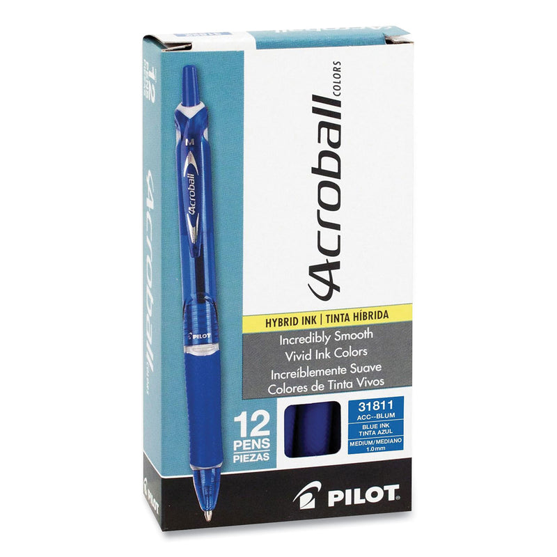 Pilot Acroball Pen, .1mm, Retractable, Blue Barrel/Ink (PIL31811) Each