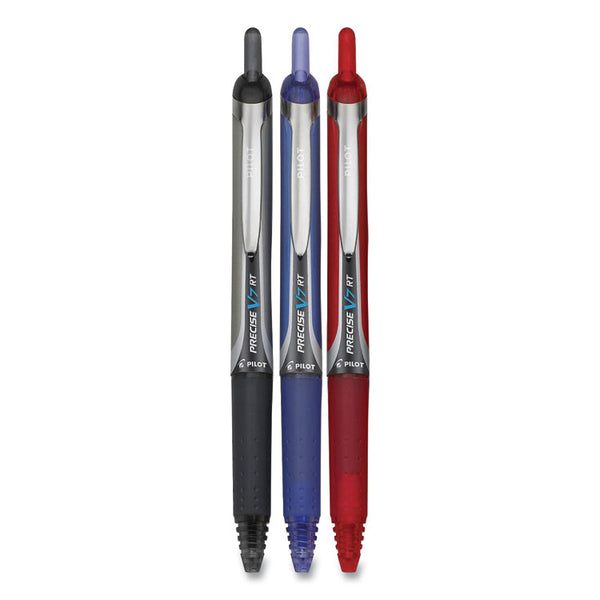 Pilot® Precise V5RT Roller Ball Pen, Retractable, Extra-Fine 0.5 mm, Assorted Ink and Barrel Colors, 3/Pack (PIL26053)